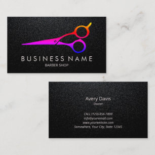 Barber Modern Colorful Scissors Hair Stylist Business Card