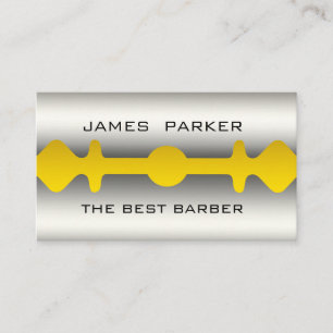 Barber Modern Razor Blade Salon Hair Stylist Business Card