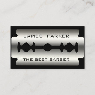 Barber Modern Razor Blade Salon Hair Stylist Business Card