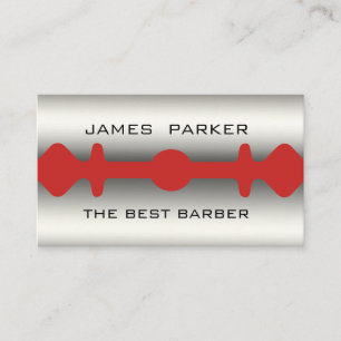 Barber Modern Razor Blade Salon Hair Stylist Business Card