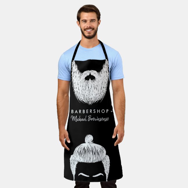 Barber Moustache Beard Hair Salon Apron (Worn)