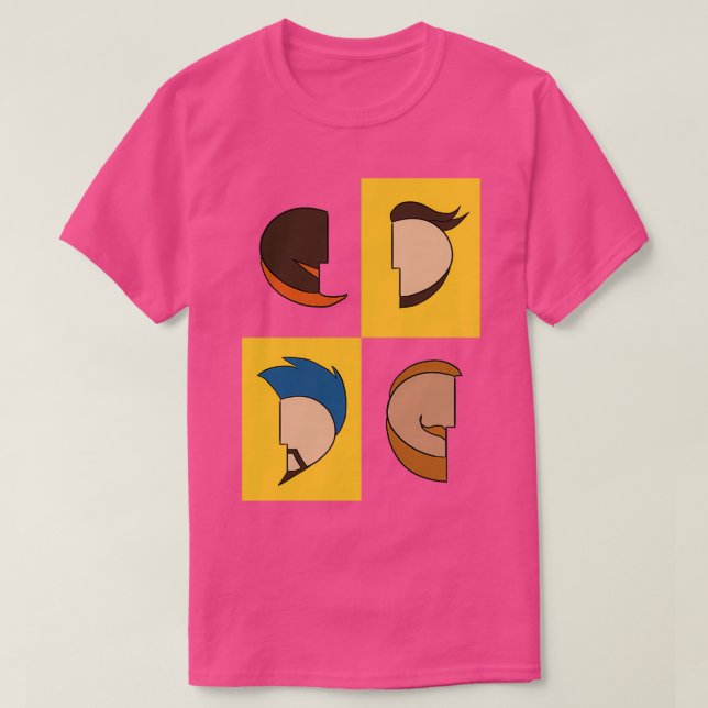 Barber Moustaches Pattern T-Shirt (Design Front)