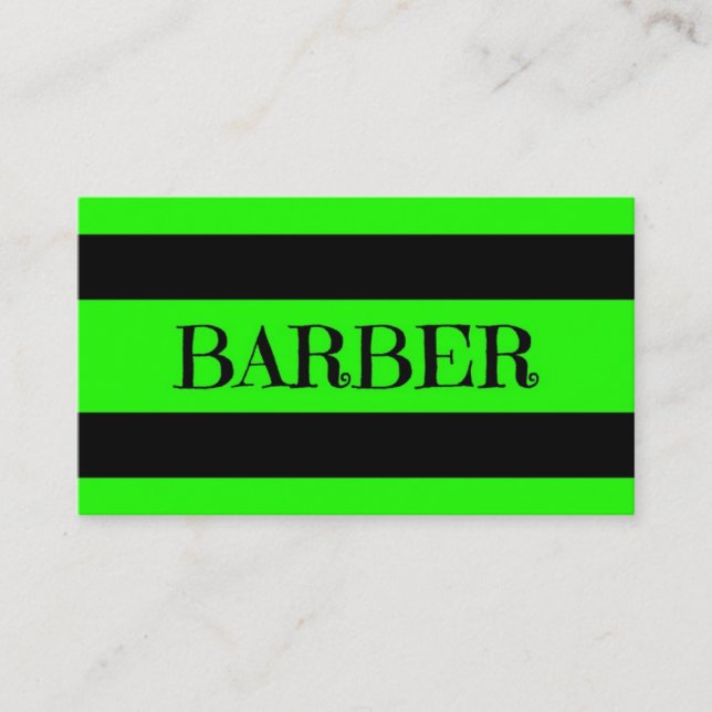 Barber Neon Green Business Card (Front)