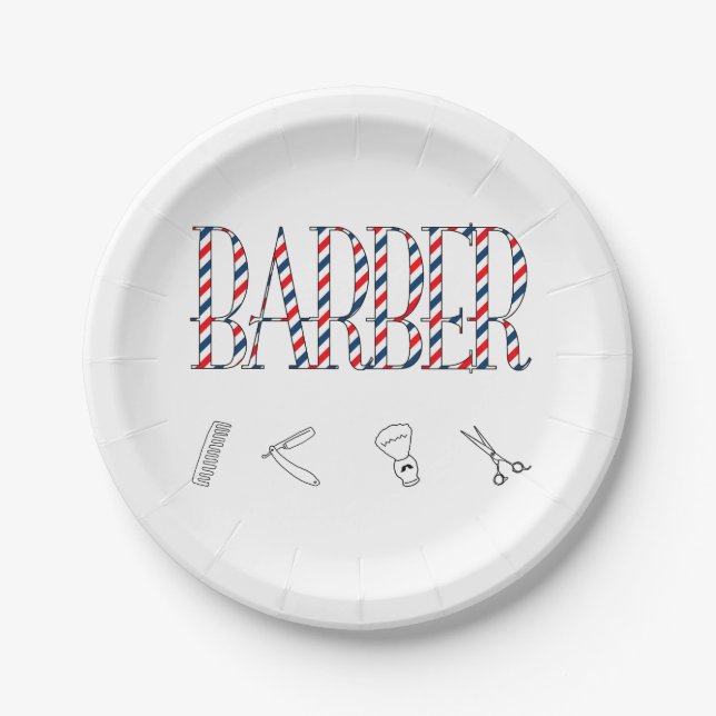 Barber Paper Plate (Front)