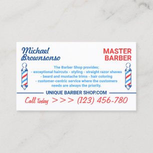 Barber Pole Appointment Logo Business Card