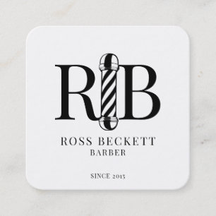 Barber Pole Barber Hair Stylist Square Business C Square Business Card