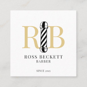 Barber Pole Barber Hair Stylist  Square Business Card