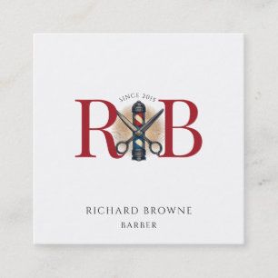 Barber Pole Barber Hair Stylist Square Business Card