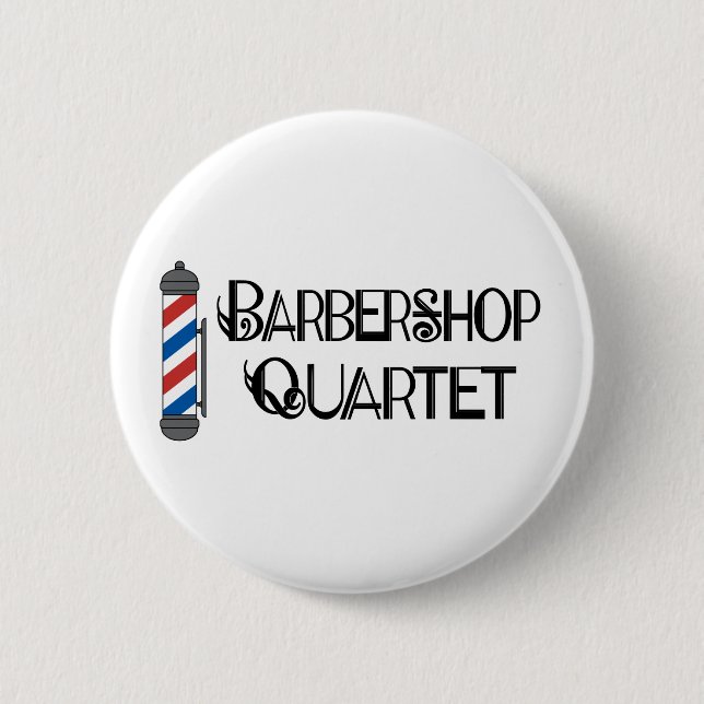 Barber Pole Barbershop Quartet 6 Cm Round Badge (Front)