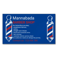Barber Pole Blue Navy Barbershop Branding Design