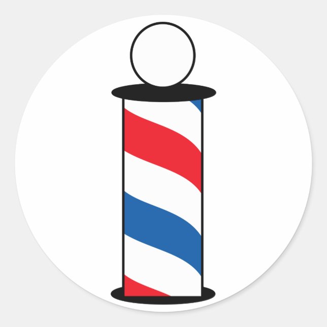 Barber Pole Classic Round Sticker (Front)