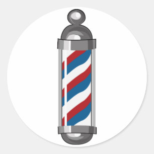 Barber Pole Classic Round Sticker