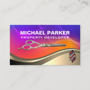 Barber Pole Colourful Abstract Gradient Business Card