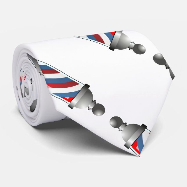 Barber Pole Design on a Neck Tie (Rolled)