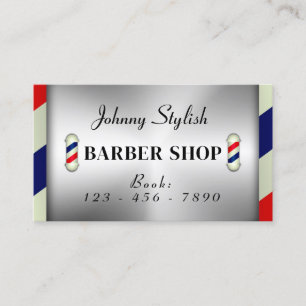 Barber pole faux metallic Business Card