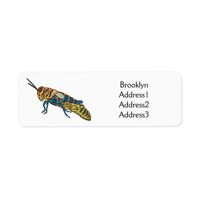 Barber pole grasshopper cartoon illustration (Front)