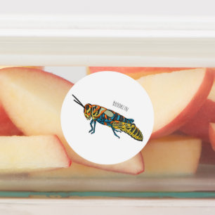 Barber pole grasshopper cartoon illustration 