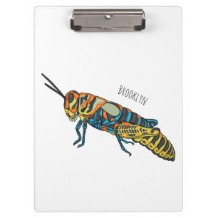 Barber pole grasshopper cartoon illustration clipboard