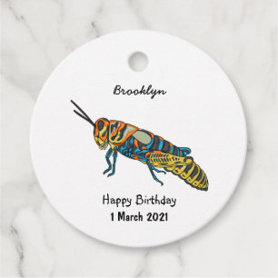 Barber pole grasshopper cartoon illustration favour tags