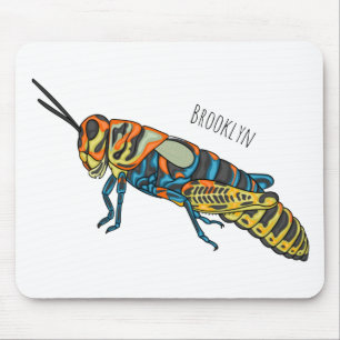Barber pole grasshopper cartoon illustration mouse pad
