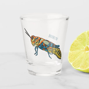 Barber pole grasshopper cartoon illustration shot glass