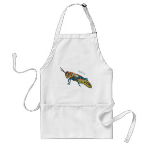 Barber pole grasshopper cartoon illustration standard apron