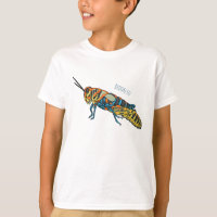 Barber pole grasshopper cartoon illustration