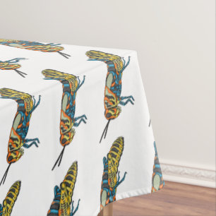 Barber pole grasshopper cartoon illustration  tablecloth