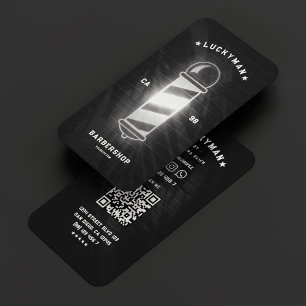Barber Pole Hair Stylist Classic Black White  Business Card