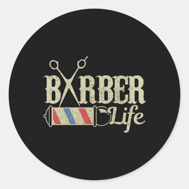 Barber Pole Hairstylist Hairdresser Classic Round Sticker (Front)
