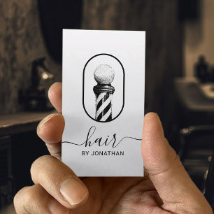 Barber Pole Minimalist Hair Stylist Hair Salon Business Card