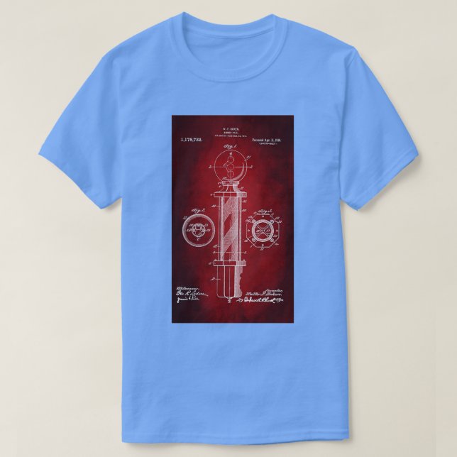 Barber Pole Patent 1916 T-Shirt (Design Front)