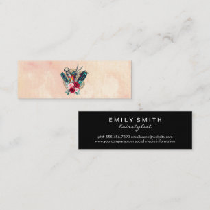 Barber Pole Scissor Vintage Logo Mini Business Card