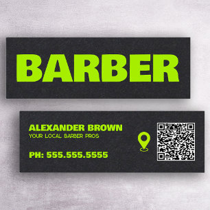 Barber Premium Google Maps QR Mini Business Card