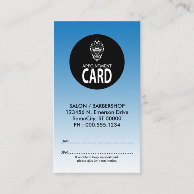 barber punk skull appointment card (Front)