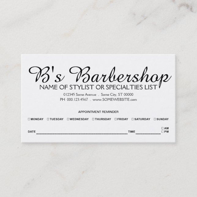 barber razor icons appointment reminder (Front)