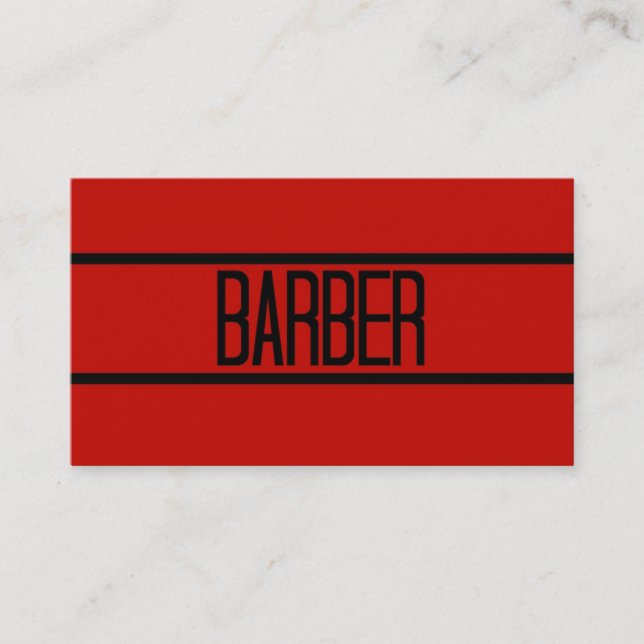 Barber Red Business Card (Front)