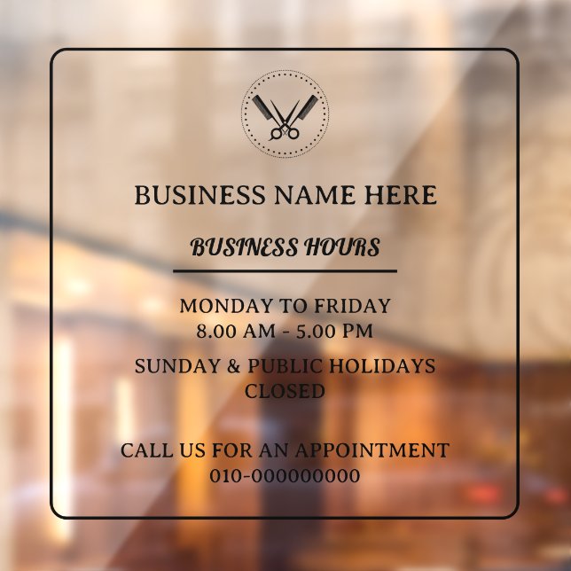 Barber Salon Business Hours Store Opening Hours  (Sheet 2)