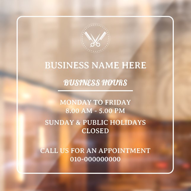 Barber Salon Business Hours Store Opening Hours  (Sheet 2)