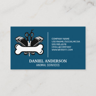 Barber Scissors Bone Animal Care Business Card