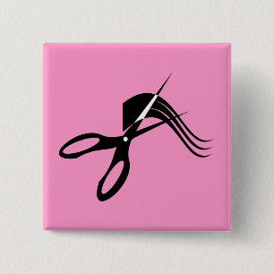Barber Scissors - Hair Stylist 15 Cm Square Badge