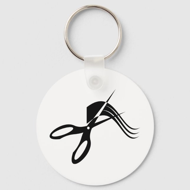 Barber Scissors - Hair Stylist Key Ring (Front)