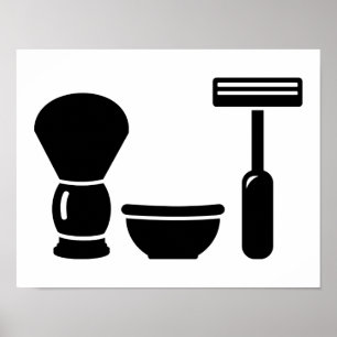 Barber shaving equipment poster