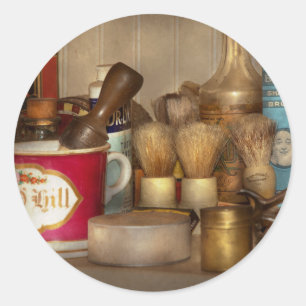 Barber - Shaving - It was a very close shave Classic Round Sticker