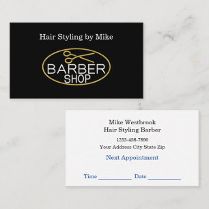 Barber Shop Appointment Business Card Template