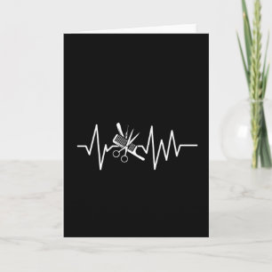 Barber Shop - Barber Scissors Comb Heartbeat Card