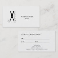 Barber shop black white logo appointment template