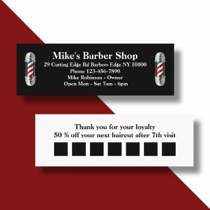 Barber Shop Budget Loyalty Rewards Business Cards