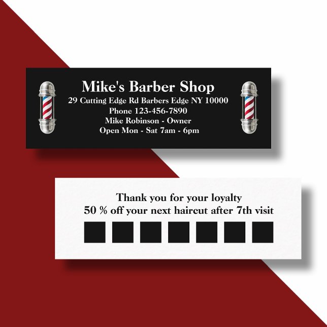Barber Shop Budget Loyalty Rewards Business Cards (Creator Uploaded)