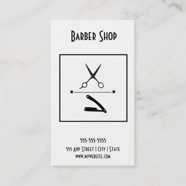 Barber shop Business Card (Front)